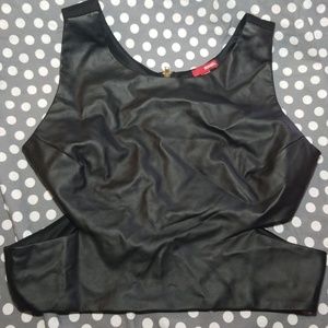 Leather crop top